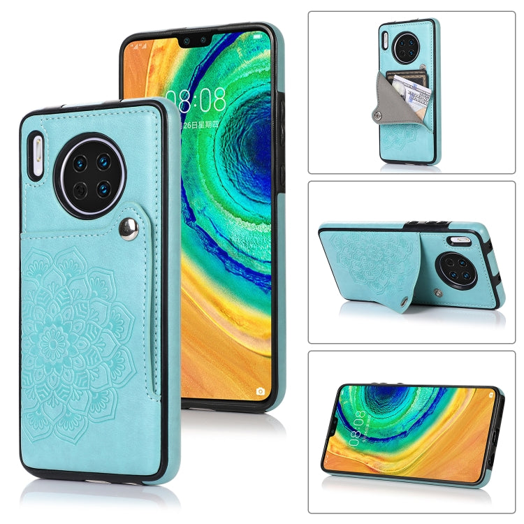 For Huawei Mate 30 Pro Embossed Pattern PU + TPU Protective Case with Holder & Wallet & Card Slots