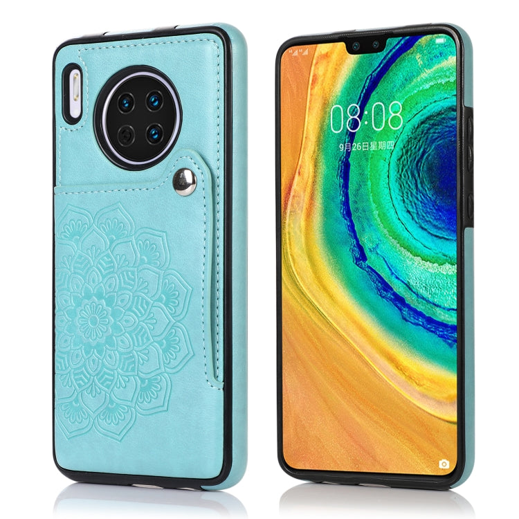 For Huawei Mate 30 Pro Embossed Pattern PU + TPU Protective Case with Holder & Wallet & Card Slots