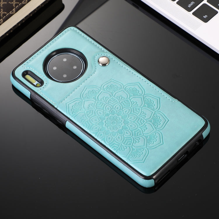 For Huawei Mate 30 Pro Embossed Pattern PU + TPU Protective Case with Holder & Wallet & Card Slots