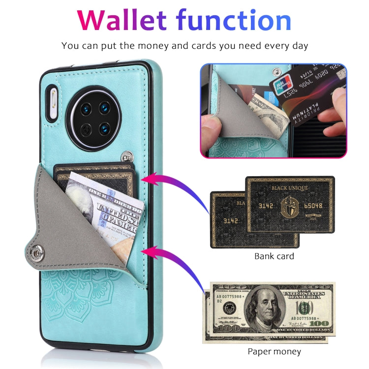 For Huawei Mate 30 Pro Embossed Pattern PU + TPU Protective Case with Holder & Wallet & Card Slots