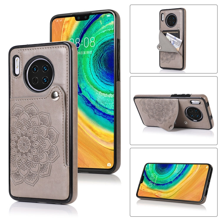 For Huawei Mate 30 Pro Embossed Pattern PU + TPU Protective Case with Holder & Wallet & Card Slots