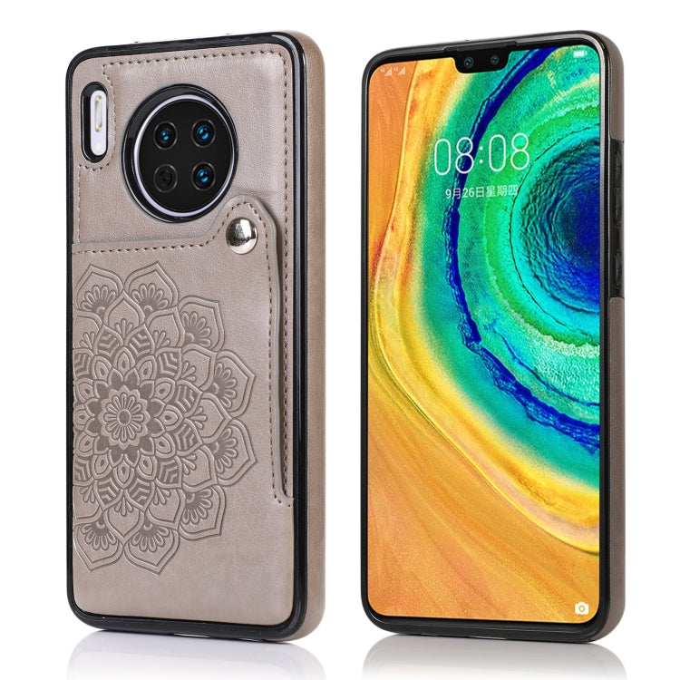 For Huawei Mate 30 Pro Embossed Pattern PU + TPU Protective Case with Holder & Wallet & Card Slots