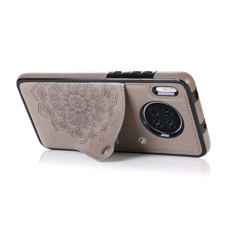 For Huawei Mate 30 Pro Embossed Pattern PU + TPU Protective Case with Holder & Wallet & Card Slots