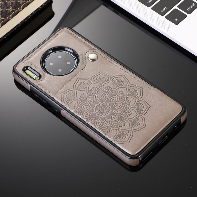 For Huawei Mate 30 Pro Embossed Pattern PU + TPU Protective Case with Holder & Wallet & Card Slots