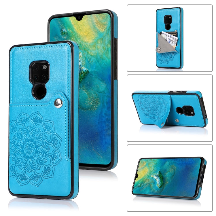 For Huawei Mate 20 Embossed Pattern PU + TPU Protective Case with Holder & Wallet & Card Slots