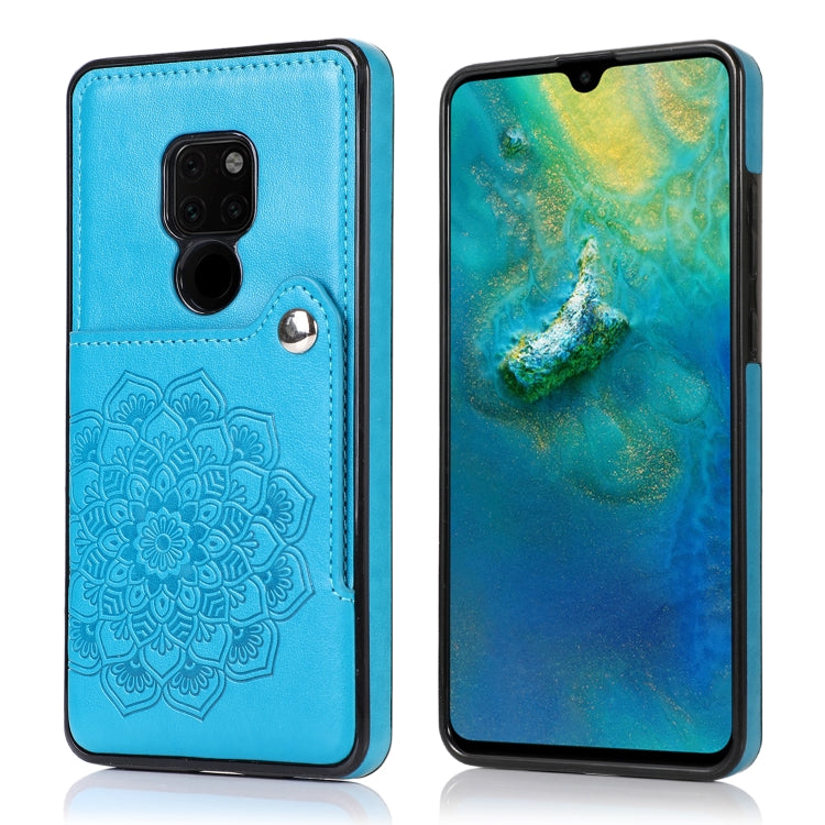 For Huawei Mate 20 Embossed Pattern PU + TPU Protective Case with Holder & Wallet & Card Slots