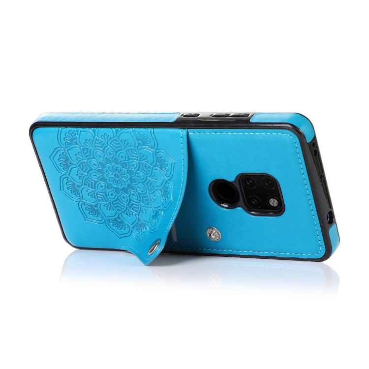 For Huawei Mate 20 Embossed Pattern PU + TPU Protective Case with Holder & Wallet & Card Slots