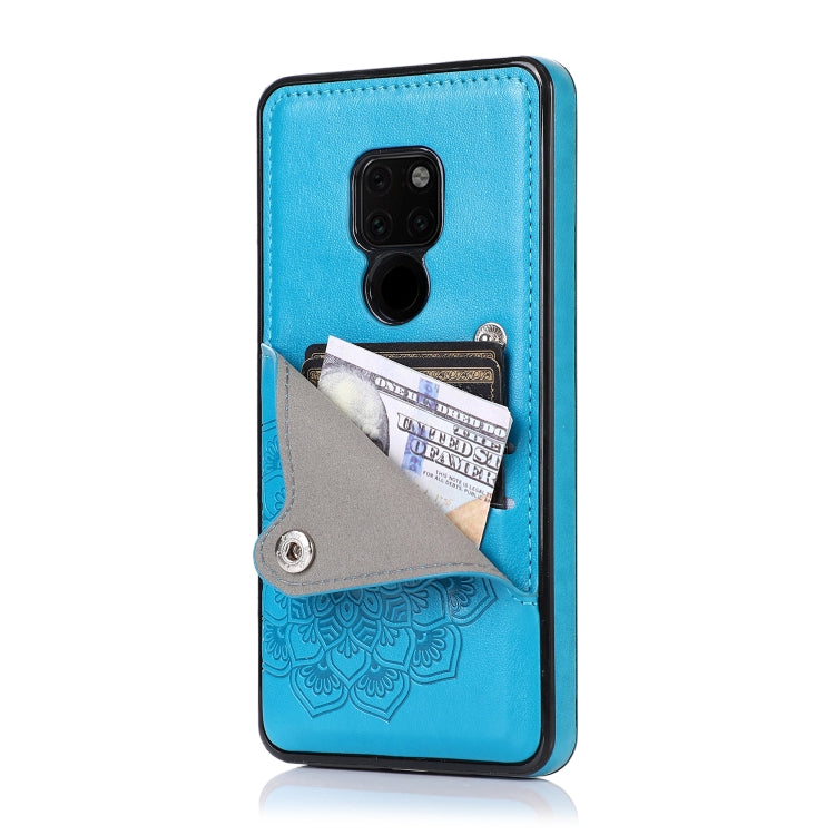 For Huawei Mate 20 Embossed Pattern PU + TPU Protective Case with Holder & Wallet & Card Slots
