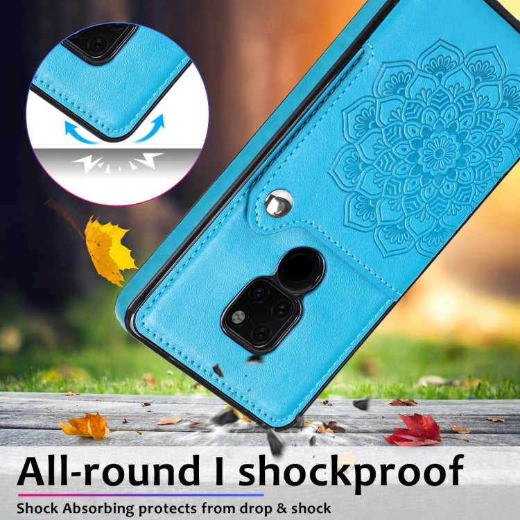 For Huawei Mate 20 Embossed Pattern PU + TPU Protective Case with Holder & Wallet & Card Slots