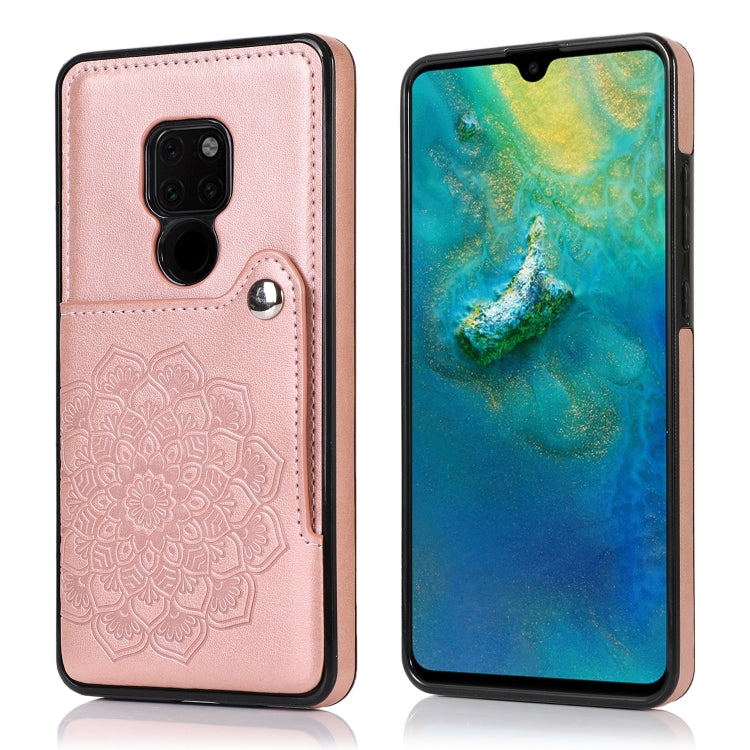 For Huawei Mate 20 Embossed Pattern PU + TPU Protective Case with Holder & Wallet & Card Slots