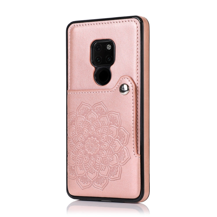 For Huawei Mate 20 Embossed Pattern PU + TPU Protective Case with Holder & Wallet & Card Slots