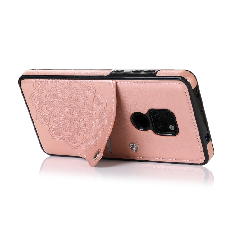 For Huawei Mate 20 Embossed Pattern PU + TPU Protective Case with Holder & Wallet & Card Slots