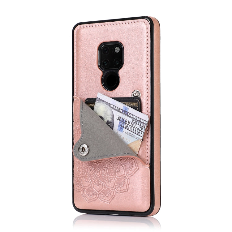 For Huawei Mate 20 Embossed Pattern PU + TPU Protective Case with Holder & Wallet & Card Slots