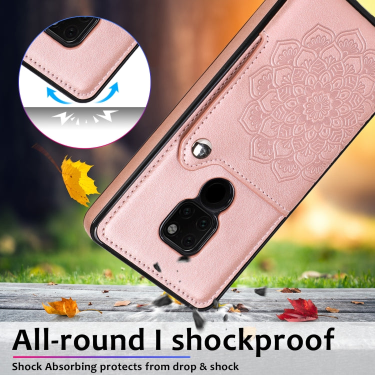 For Huawei Mate 20 Embossed Pattern PU + TPU Protective Case with Holder & Wallet & Card Slots
