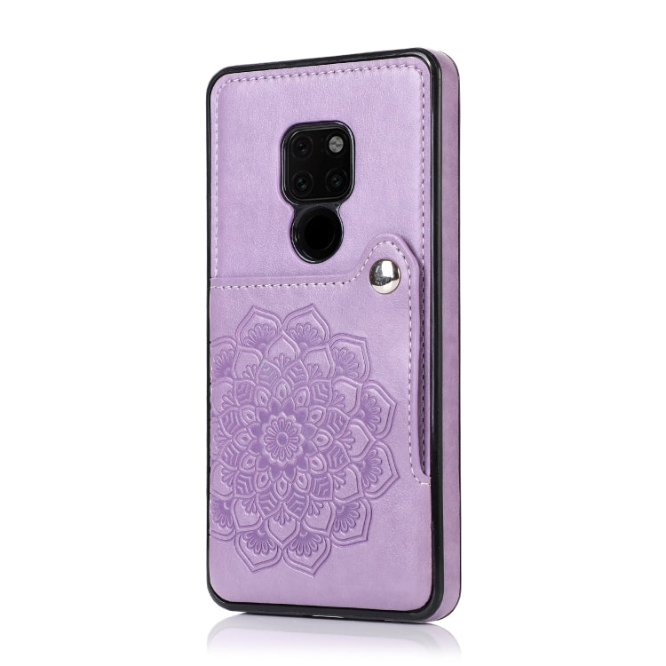 For Huawei Mate 20 Embossed Pattern PU + TPU Protective Case with Holder & Wallet & Card Slots