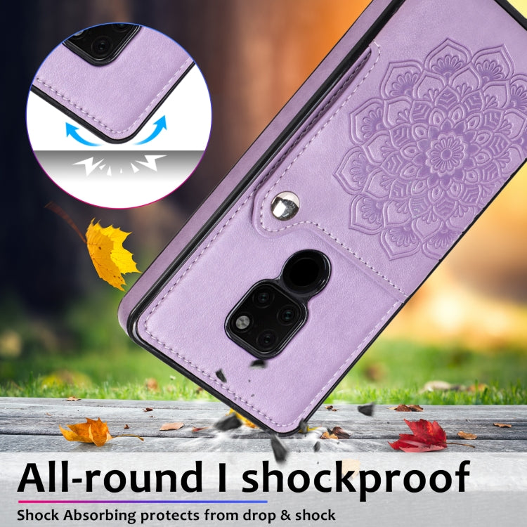 For Huawei Mate 20 Embossed Pattern PU + TPU Protective Case with Holder & Wallet & Card Slots