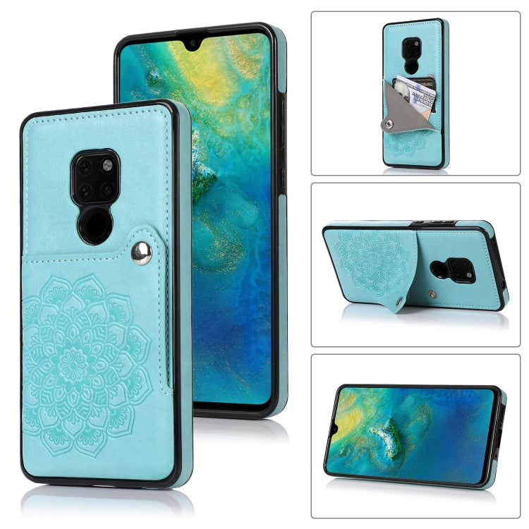 For Huawei Mate 20 Embossed Pattern PU + TPU Protective Case with Holder & Wallet & Card Slots