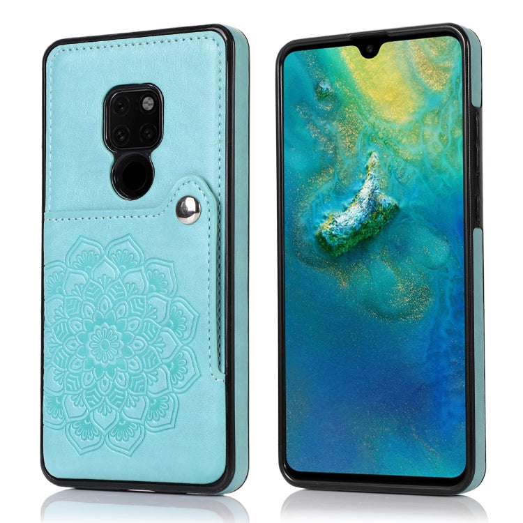 For Huawei Mate 20 Embossed Pattern PU + TPU Protective Case with Holder & Wallet & Card Slots