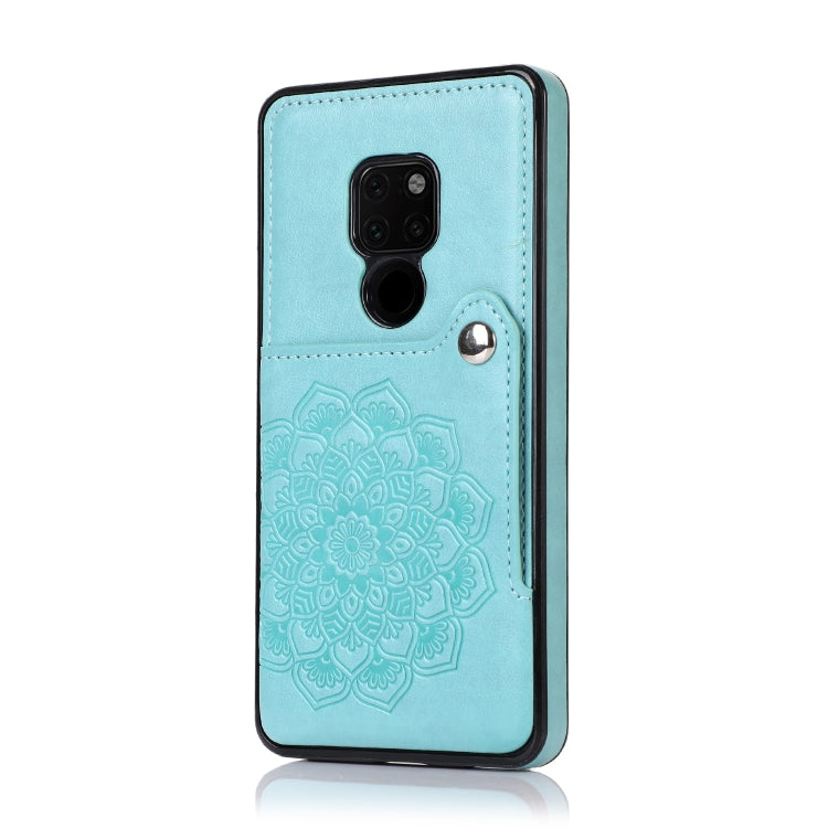 For Huawei Mate 20 Embossed Pattern PU + TPU Protective Case with Holder & Wallet & Card Slots