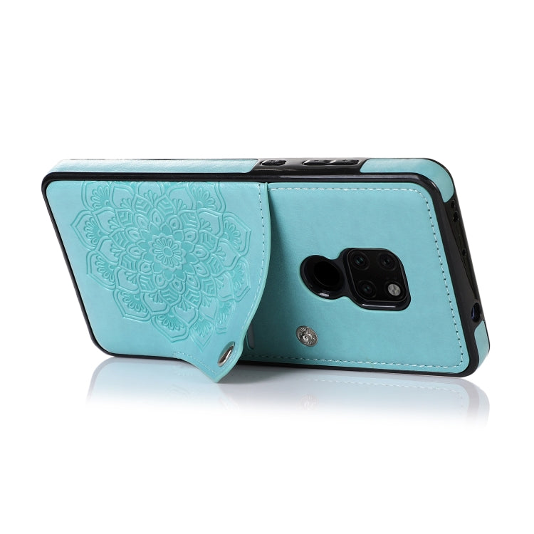 For Huawei Mate 20 Embossed Pattern PU + TPU Protective Case with Holder & Wallet & Card Slots