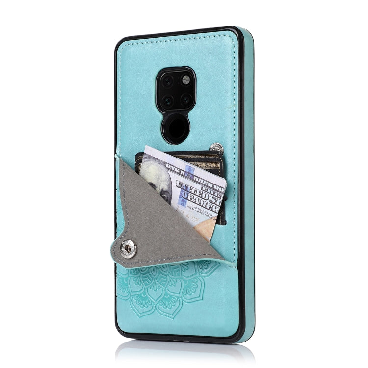 For Huawei Mate 20 Embossed Pattern PU + TPU Protective Case with Holder & Wallet & Card Slots