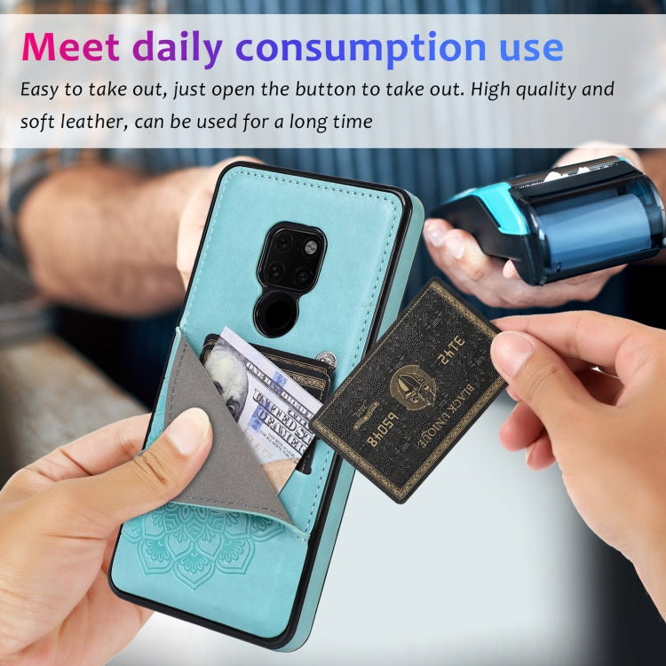 For Huawei Mate 20 Embossed Pattern PU + TPU Protective Case with Holder & Wallet & Card Slots