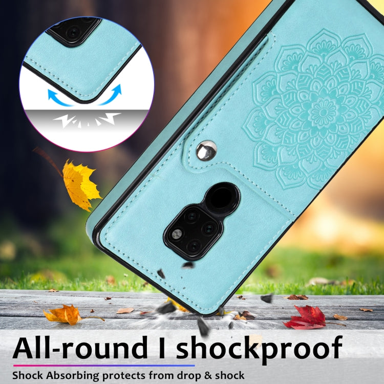 For Huawei Mate 20 Embossed Pattern PU + TPU Protective Case with Holder & Wallet & Card Slots