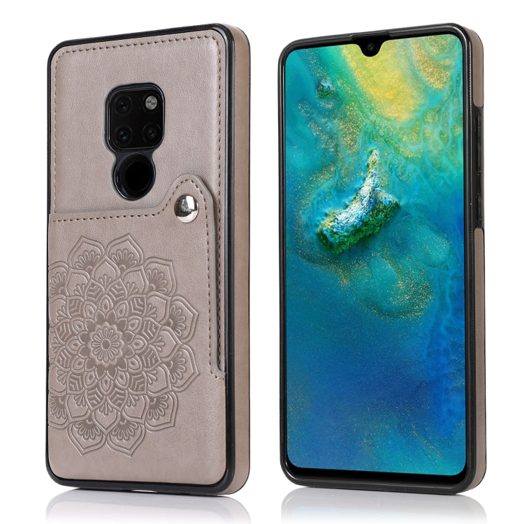 For Huawei Mate 20 Embossed Pattern PU + TPU Protective Case with Holder & Wallet & Card Slots