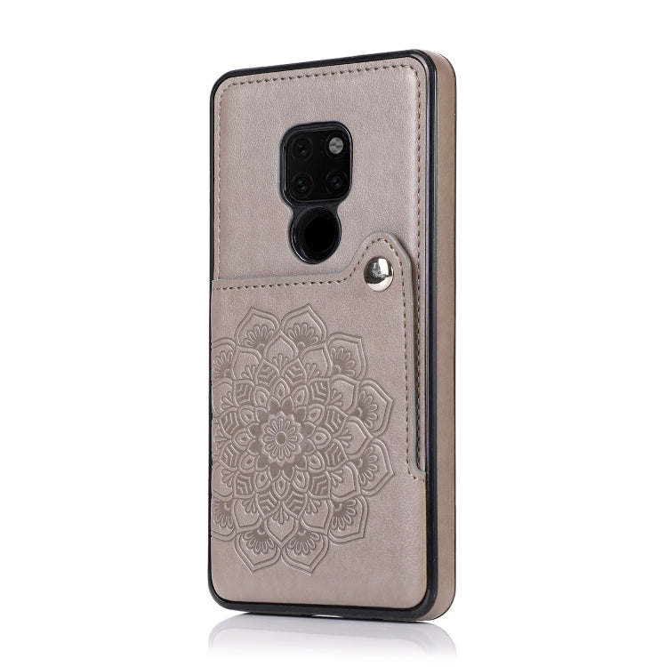 For Huawei Mate 20 Embossed Pattern PU + TPU Protective Case with Holder & Wallet & Card Slots