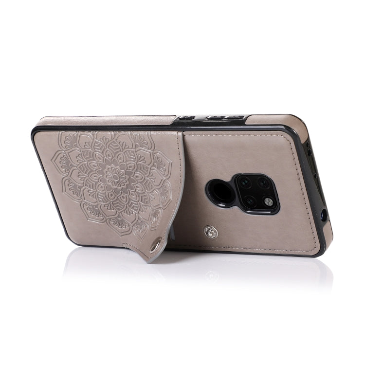 For Huawei Mate 20 Embossed Pattern PU + TPU Protective Case with Holder & Wallet & Card Slots
