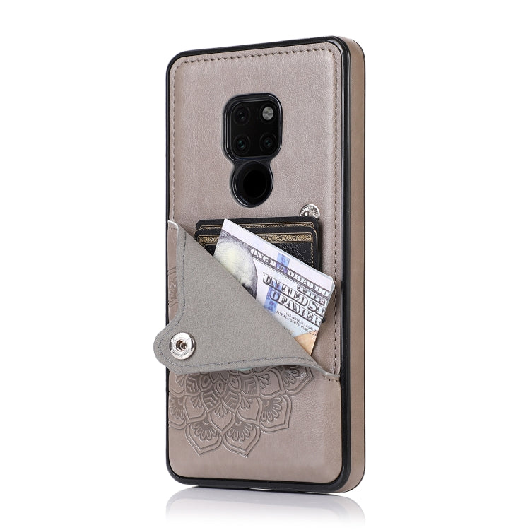For Huawei Mate 20 Embossed Pattern PU + TPU Protective Case with Holder & Wallet & Card Slots