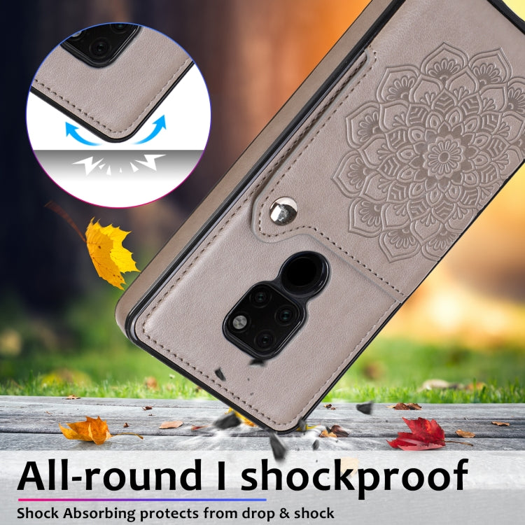 For Huawei Mate 20 Embossed Pattern PU + TPU Protective Case with Holder & Wallet & Card Slots
