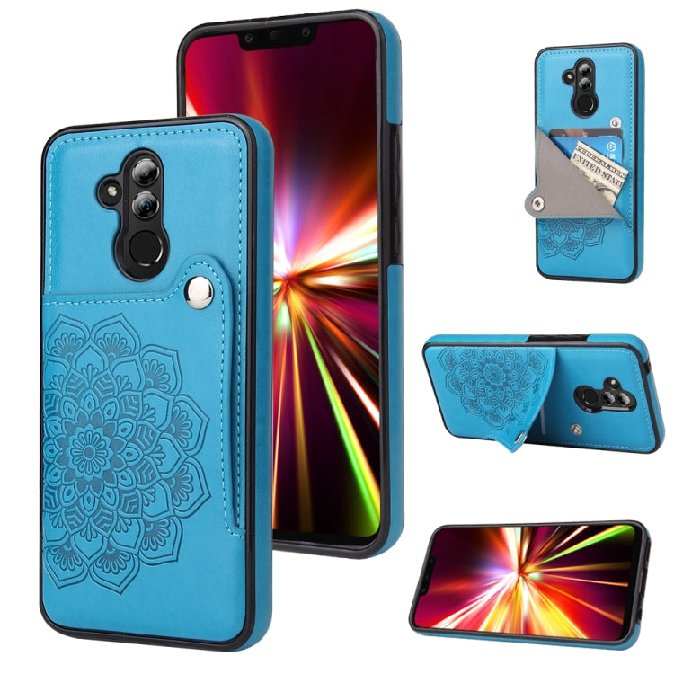 For Huawei Mate 20 Lite Embossed Pattern PU + TPU Protective Case with Holder & Wallet & Card Slots