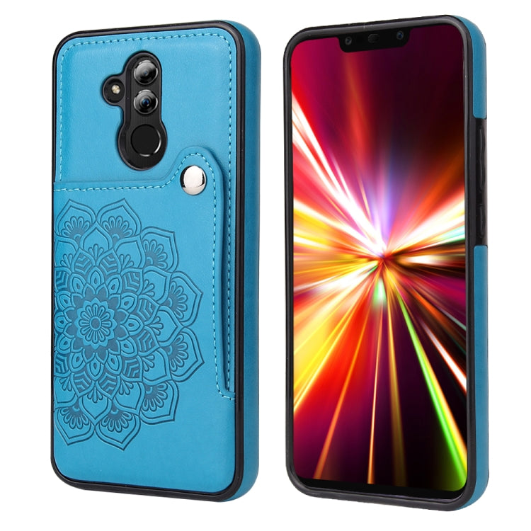 For Huawei Mate 20 Lite Embossed Pattern PU + TPU Protective Case with Holder & Wallet & Card Slots