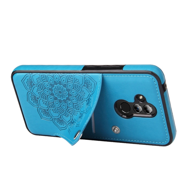 For Huawei Mate 20 Lite Embossed Pattern PU + TPU Protective Case with Holder & Wallet & Card Slots