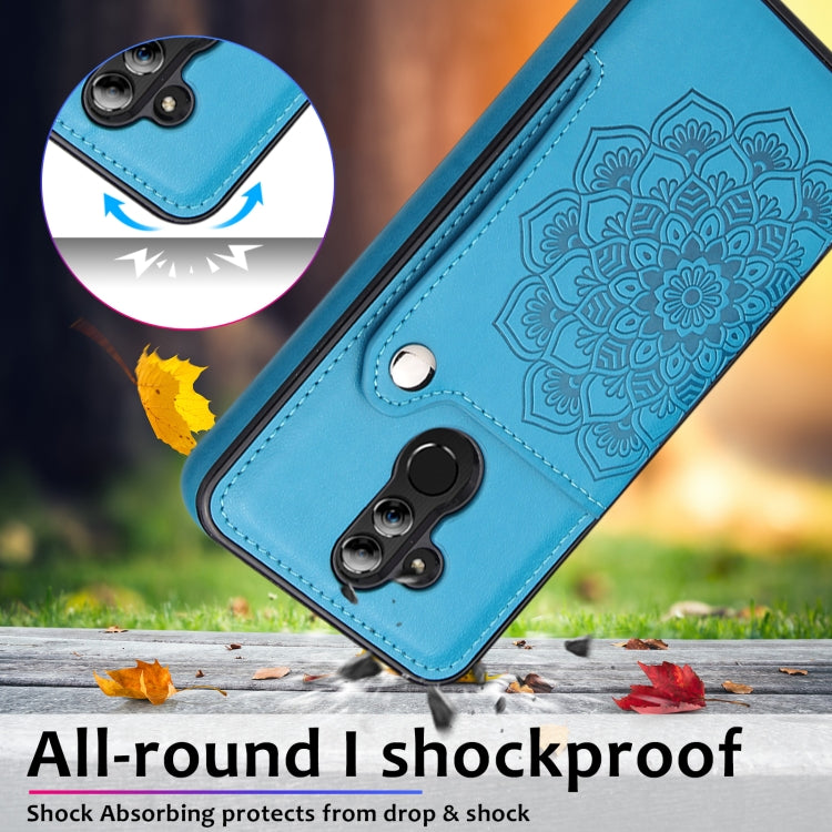 For Huawei Mate 20 Lite Embossed Pattern PU + TPU Protective Case with Holder & Wallet & Card Slots