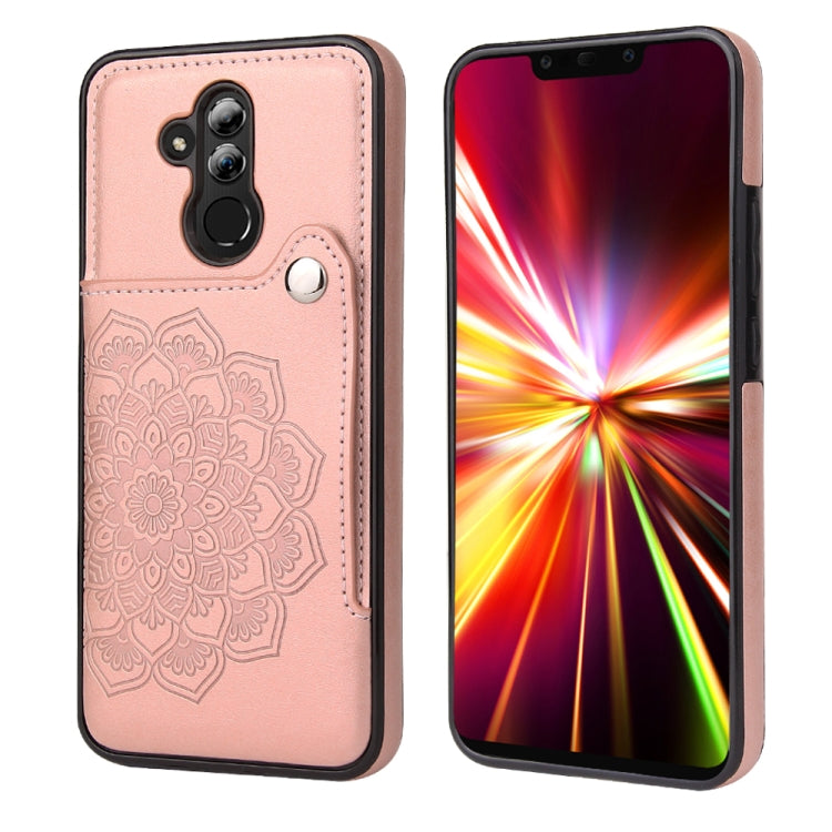 For Huawei Mate 20 Lite Embossed Pattern PU + TPU Protective Case with Holder & Wallet & Card Slots