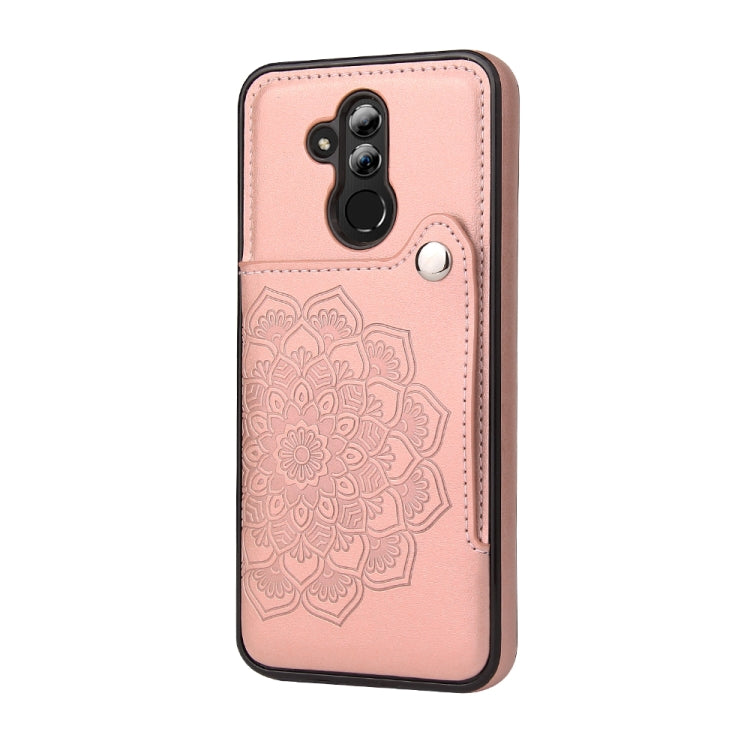 For Huawei Mate 20 Lite Embossed Pattern PU + TPU Protective Case with Holder & Wallet & Card Slots