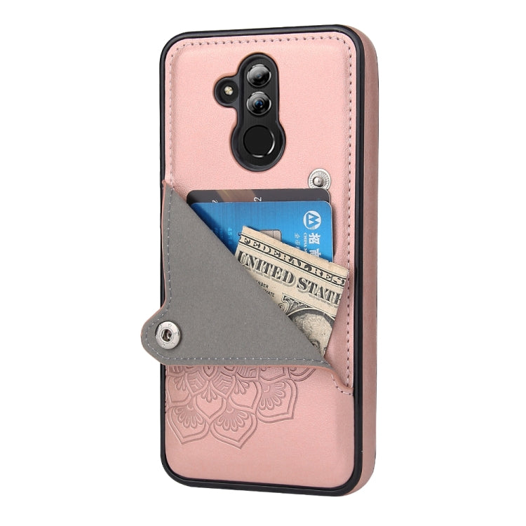 For Huawei Mate 20 Lite Embossed Pattern PU + TPU Protective Case with Holder & Wallet & Card Slots