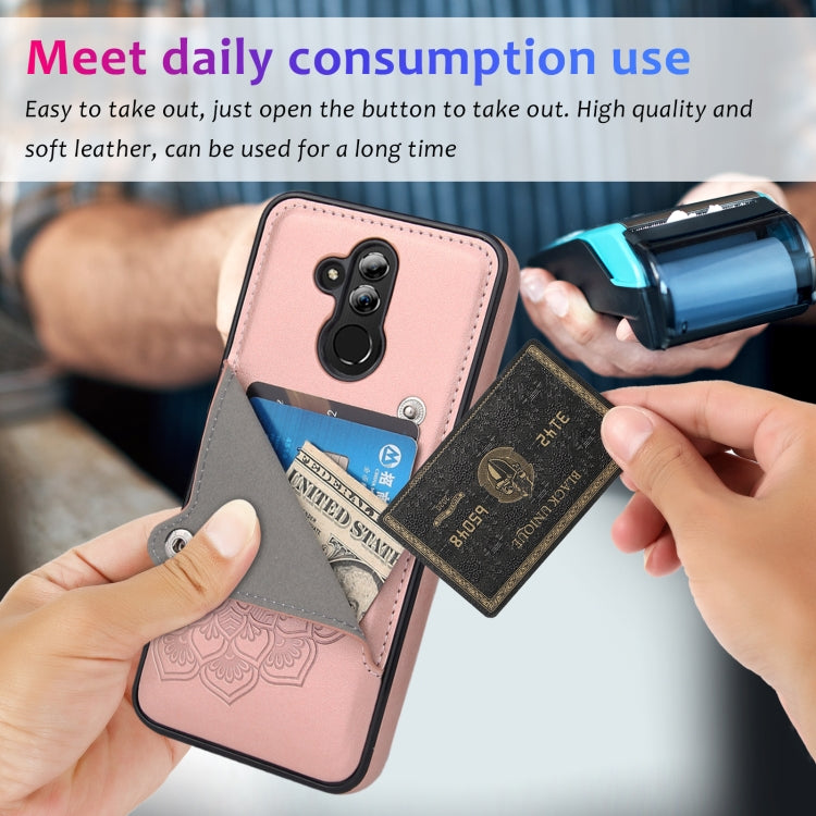 For Huawei Mate 20 Lite Embossed Pattern PU + TPU Protective Case with Holder & Wallet & Card Slots