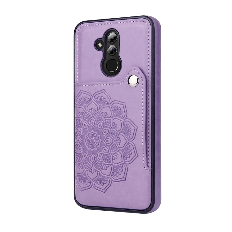 For Huawei Mate 20 Lite Embossed Pattern PU + TPU Protective Case with Holder & Wallet & Card Slots