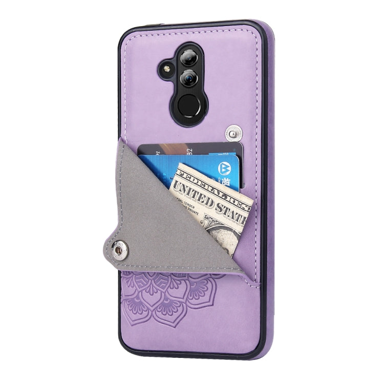 For Huawei Mate 20 Lite Embossed Pattern PU + TPU Protective Case with Holder & Wallet & Card Slots