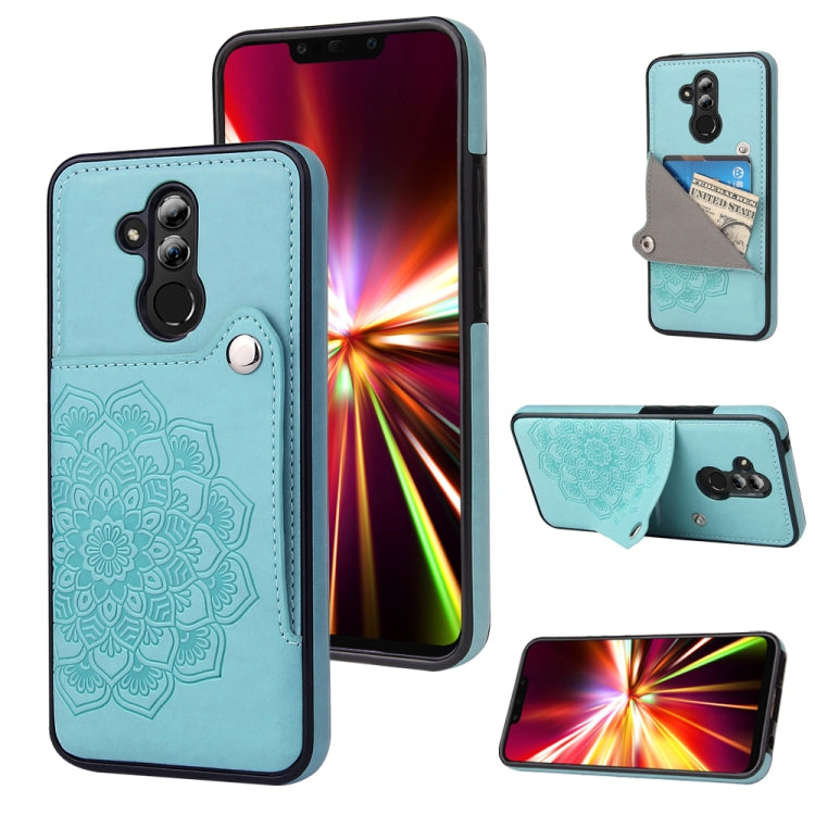 For Huawei Mate 20 Lite Embossed Pattern PU + TPU Protective Case with Holder & Wallet & Card Slots