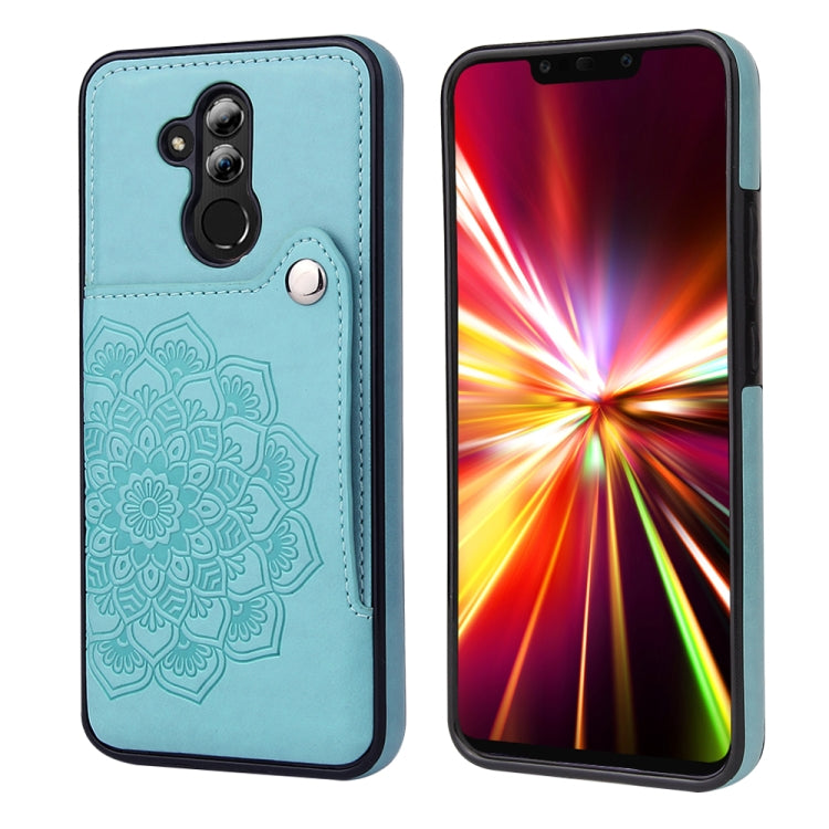 For Huawei Mate 20 Lite Embossed Pattern PU + TPU Protective Case with Holder & Wallet & Card Slots
