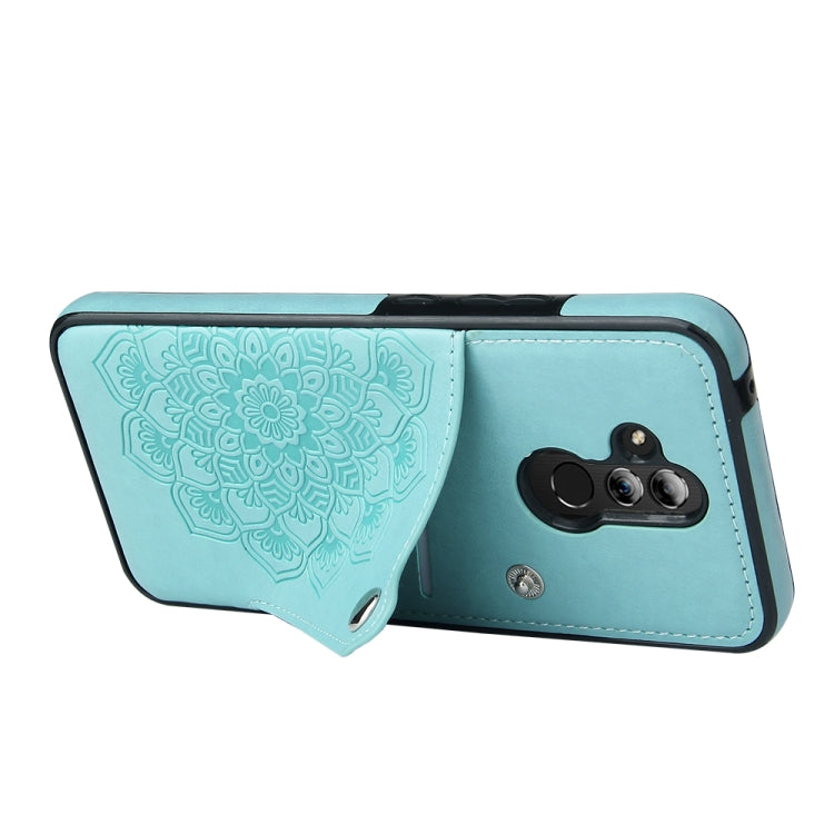For Huawei Mate 20 Lite Embossed Pattern PU + TPU Protective Case with Holder & Wallet & Card Slots