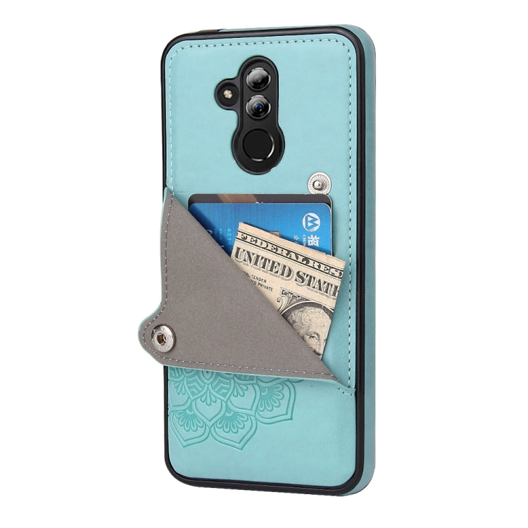 For Huawei Mate 20 Lite Embossed Pattern PU + TPU Protective Case with Holder & Wallet & Card Slots