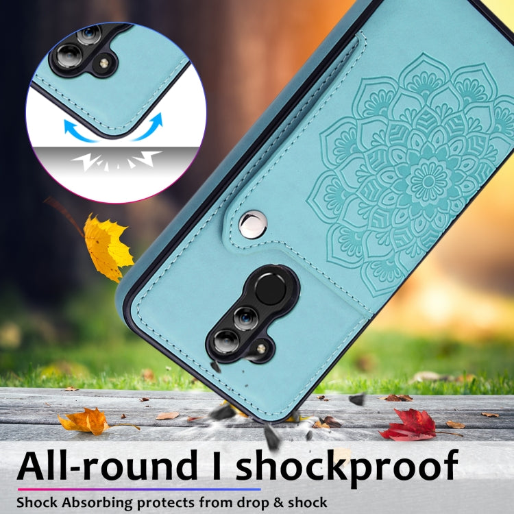 For Huawei Mate 20 Lite Embossed Pattern PU + TPU Protective Case with Holder & Wallet & Card Slots