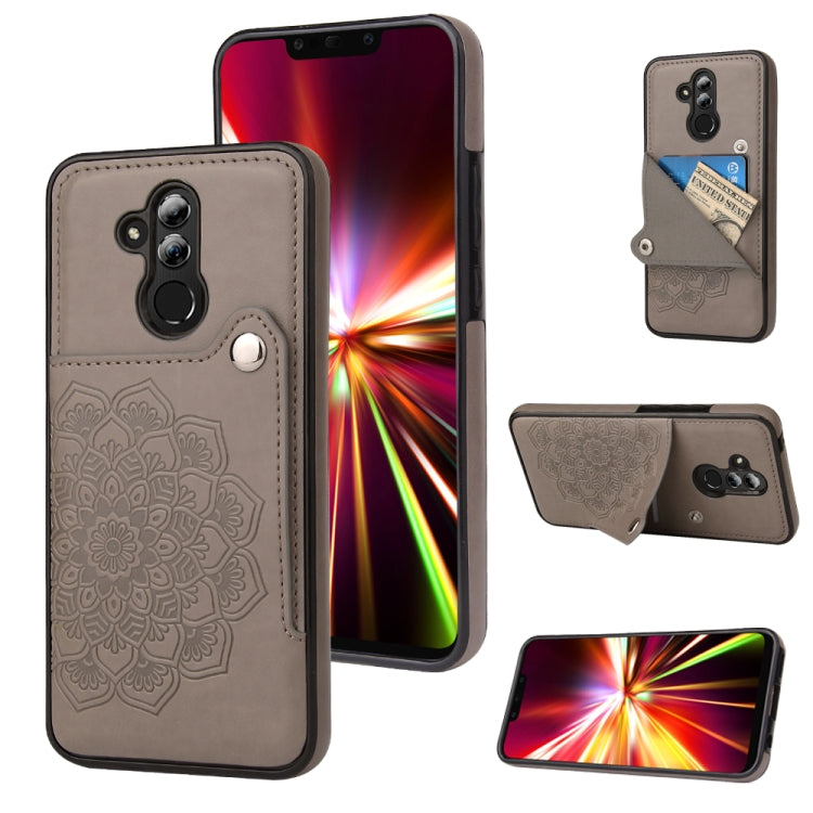 For Huawei Mate 20 Lite Embossed Pattern PU + TPU Protective Case with Holder & Wallet & Card Slots