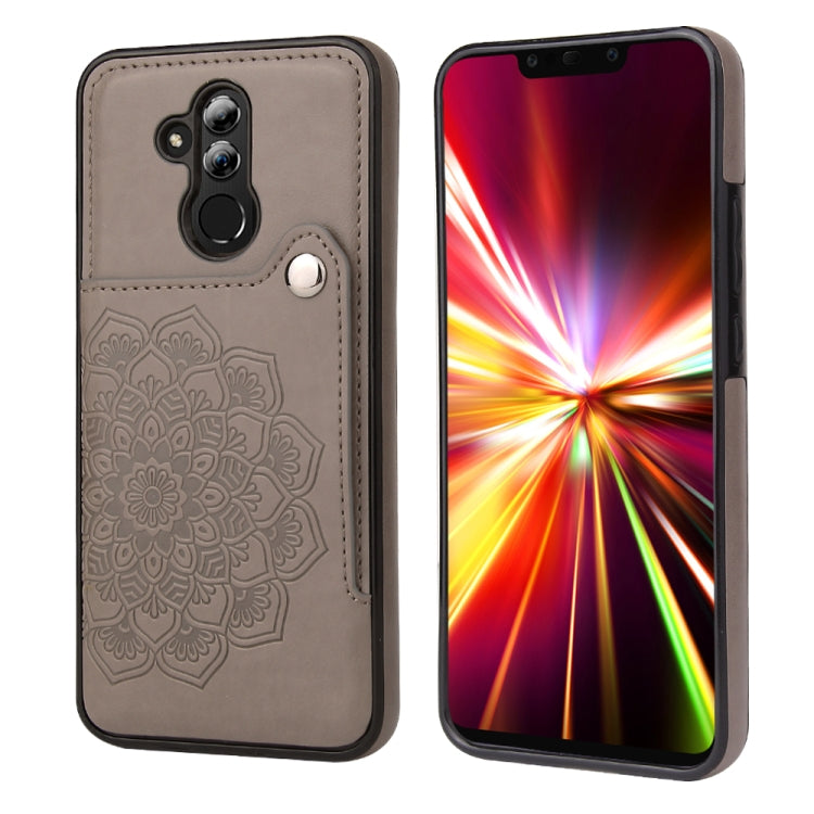 For Huawei Mate 20 Lite Embossed Pattern PU + TPU Protective Case with Holder & Wallet & Card Slots