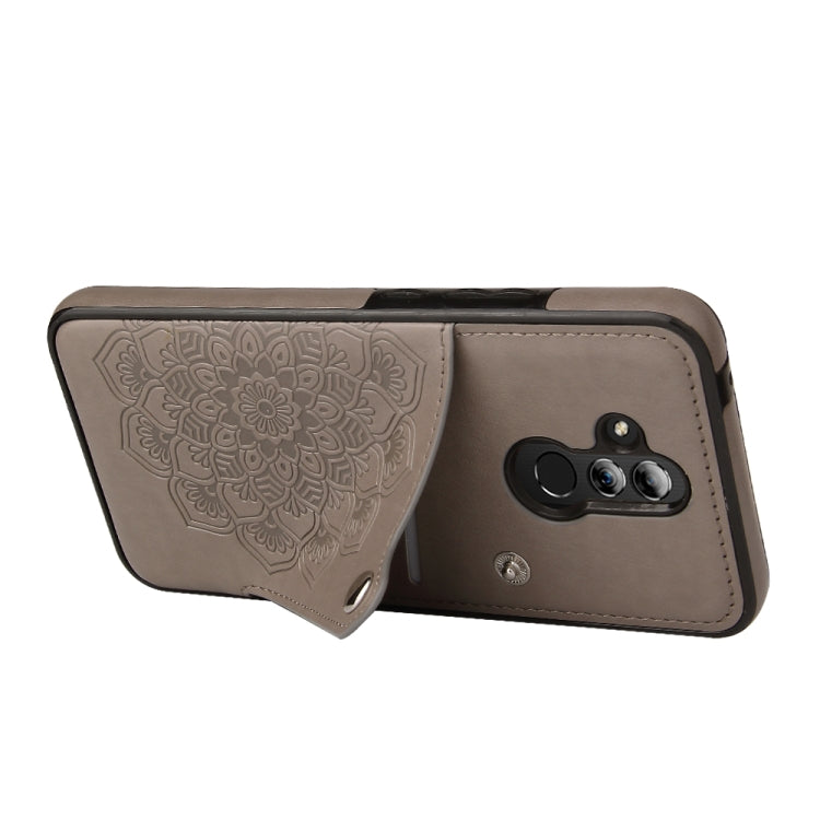 For Huawei Mate 20 Lite Embossed Pattern PU + TPU Protective Case with Holder & Wallet & Card Slots
